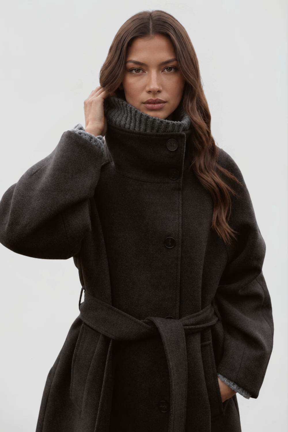 Adriana - wollen jas met riem