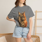 Majestic Maine Coon Cat T-Shirt — Artistic Portrait Tee for Cat Lovers