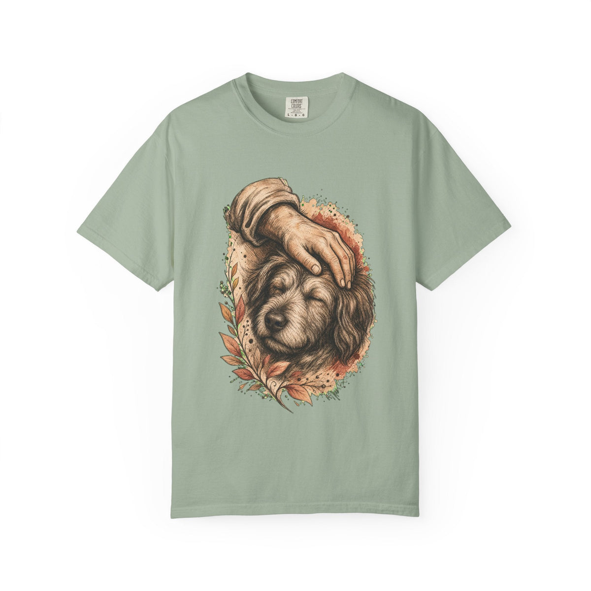 T-Shirt — Gentle Petting Rescue Dog Portrait Tee
