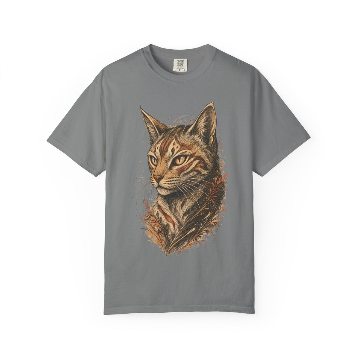 Cat Portrait T-Shirt — Realistic Tabby Illustration Tee
