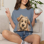 Happy Scruffy Dog T-Shirt — Cute Paw Print Portrait Tee
