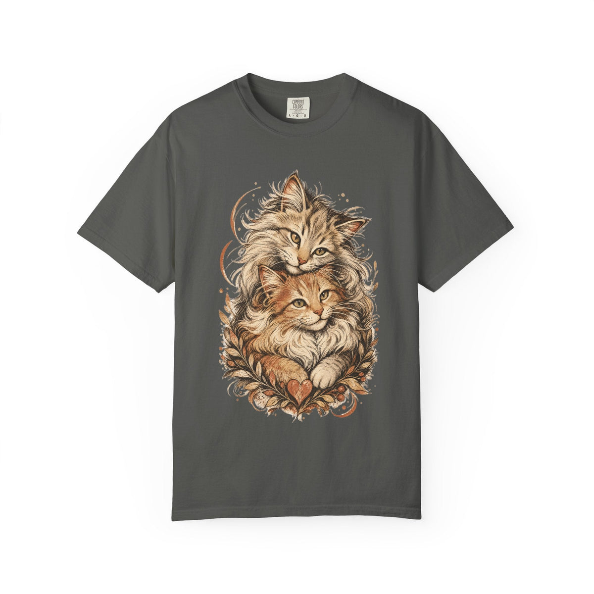 Cat Lovers Vintage Art T-Shirt — Cozy Fluffy Cats Illustration