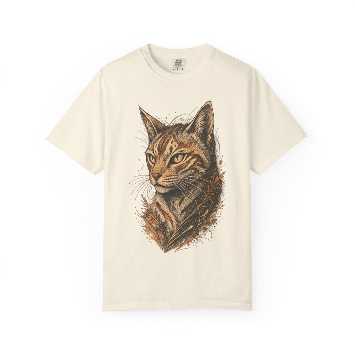 Cat Portrait T-Shirt — Realistic Tabby Illustration Tee