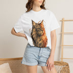 Majestic Maine Coon Cat T-Shirt — Artistic Portrait Tee for Cat Lovers
