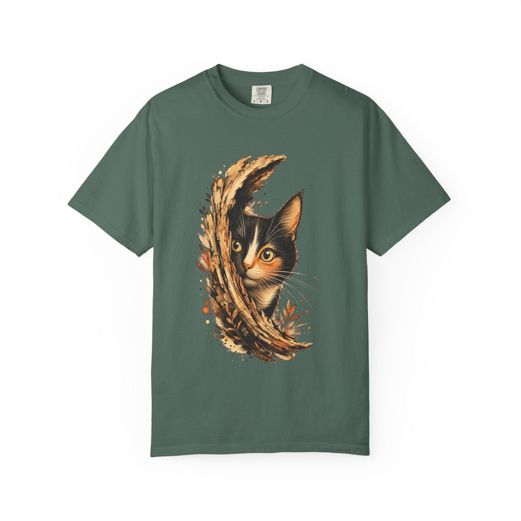 Cat Peek T-Shirt — Calico Cat Artistic Portrait Tee
