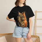 Majestic Maine Coon Cat T-Shirt — Artistic Portrait Tee for Cat Lovers