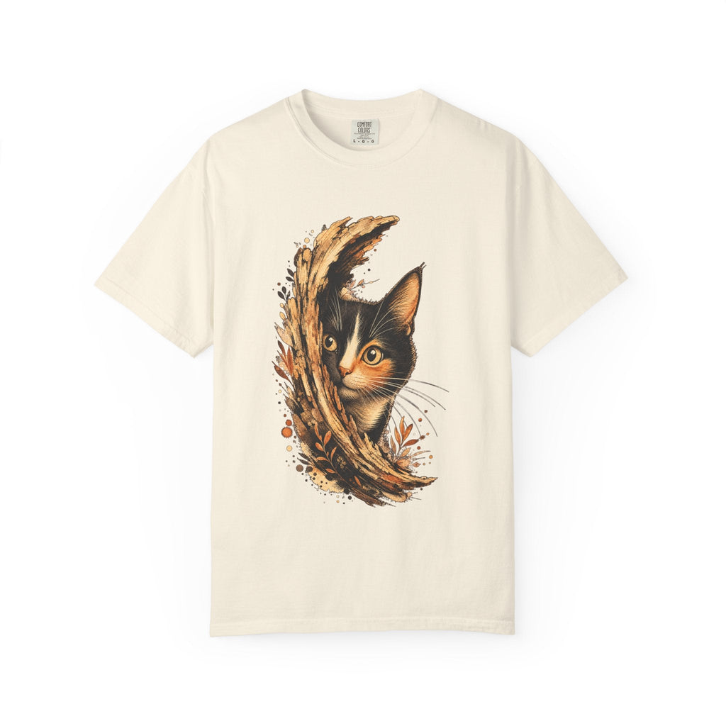 Cat Peek T-Shirt — Calico Cat Artistic Portrait Tee