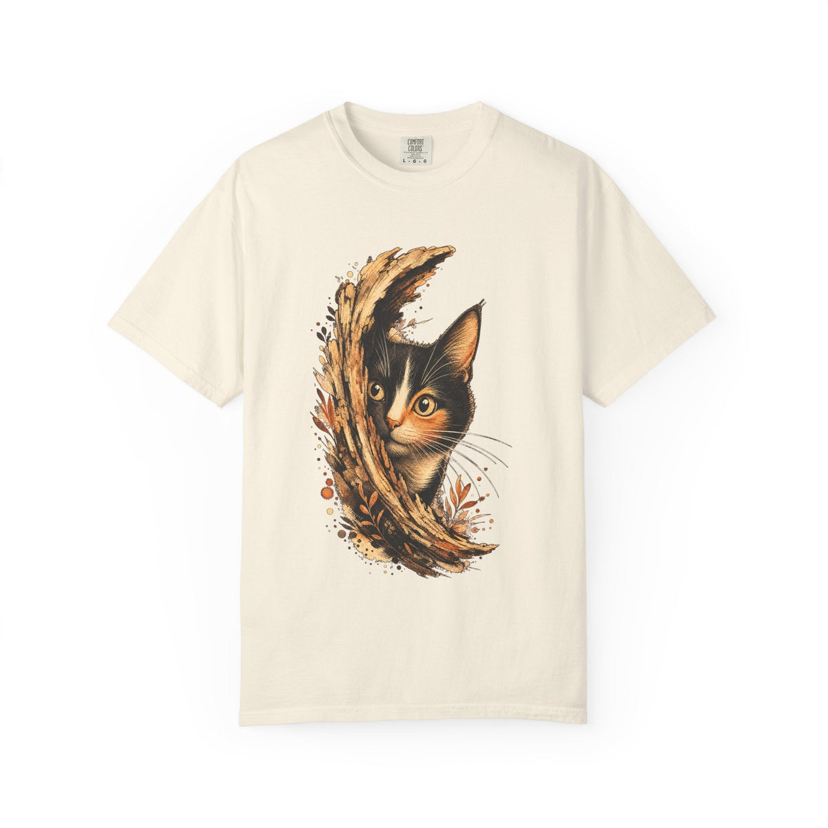 Cat Peek T-Shirt — Calico Cat Artistic Portrait Tee