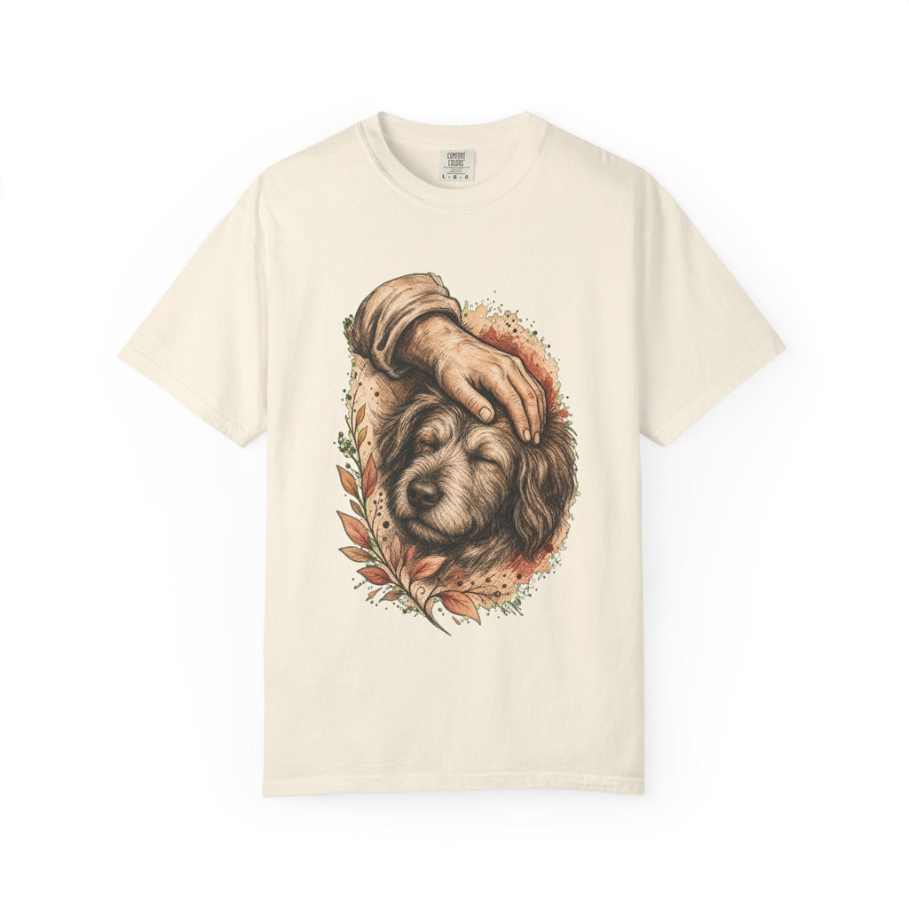 T-Shirt — Gentle Petting Rescue Dog Portrait Tee