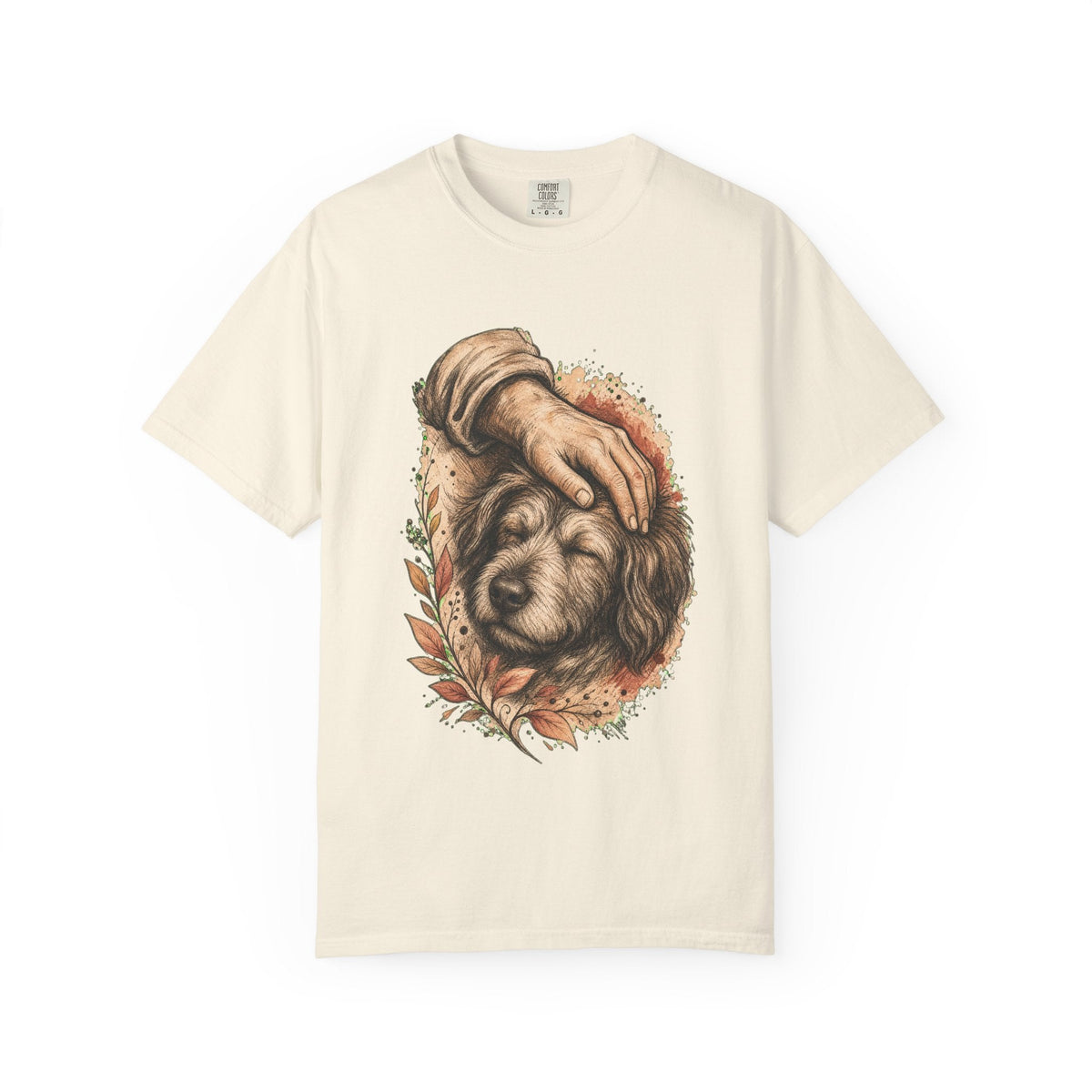 T-Shirt — Gentle Petting Rescue Dog Portrait Tee