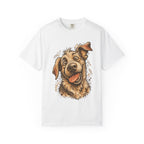 Happy Dog Portrait T-Shirt — Playful Paw Print Graphic Tee for Dog Lovers