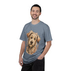 Happy Scruffy Dog T-Shirt — Cute Paw Print Portrait Tee