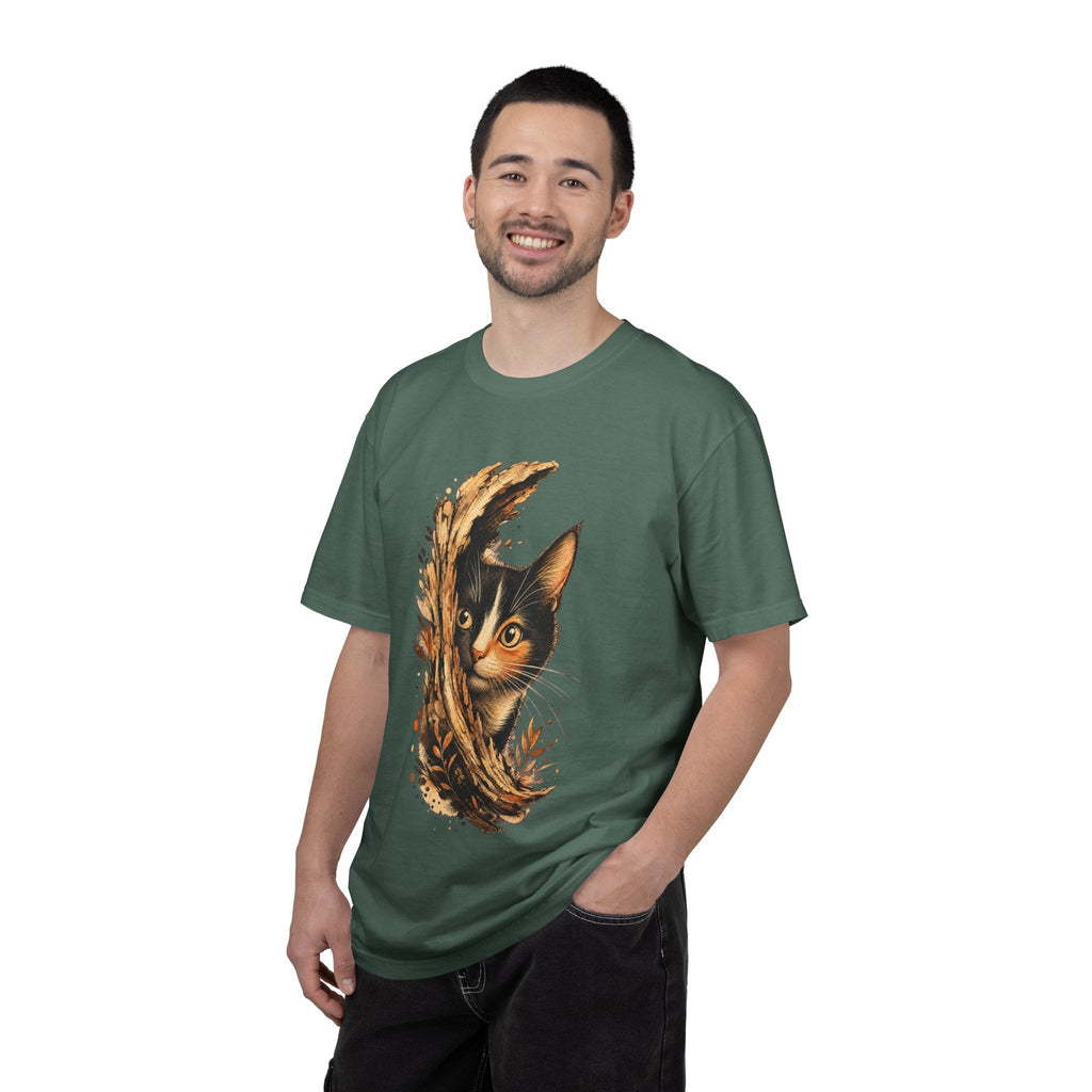 Cat Peek T-Shirt — Calico Cat Artistic Portrait Tee