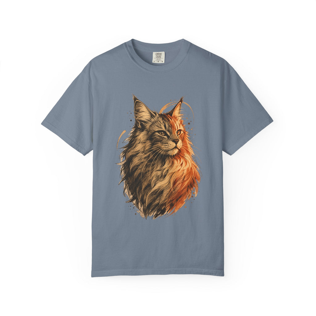 Majestic Maine Coon Cat T-Shirt — Artistic Portrait Tee for Cat Lovers