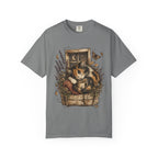 Cozy Cat Nook T-Shirt — Sleeping Cat with Tea & Lavender Graphic