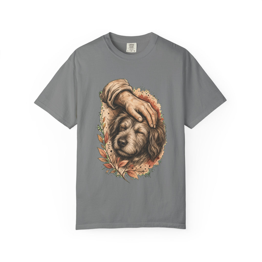 T-Shirt — Gentle Petting Rescue Dog Portrait Tee
