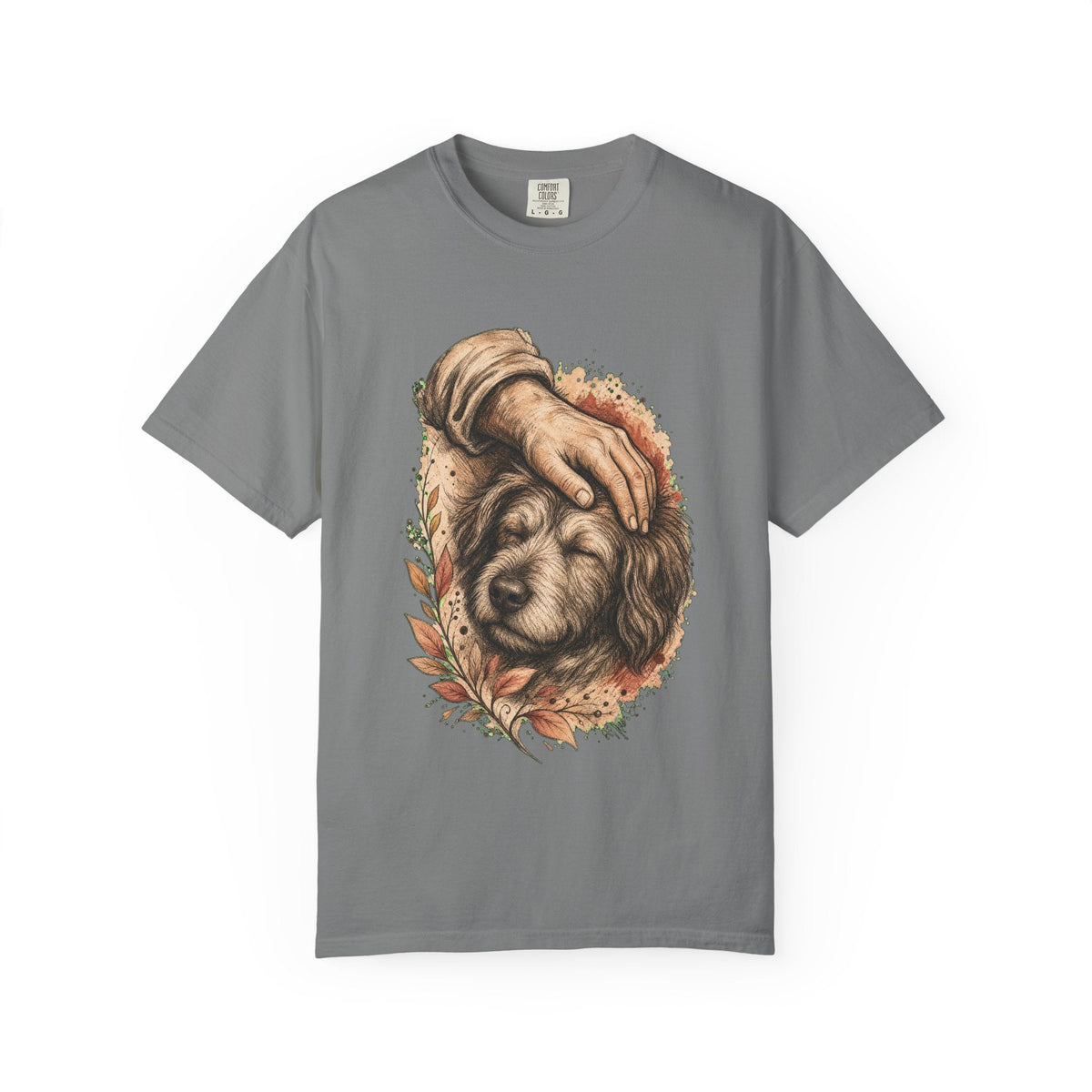 T-Shirt — Gentle Petting Rescue Dog Portrait Tee