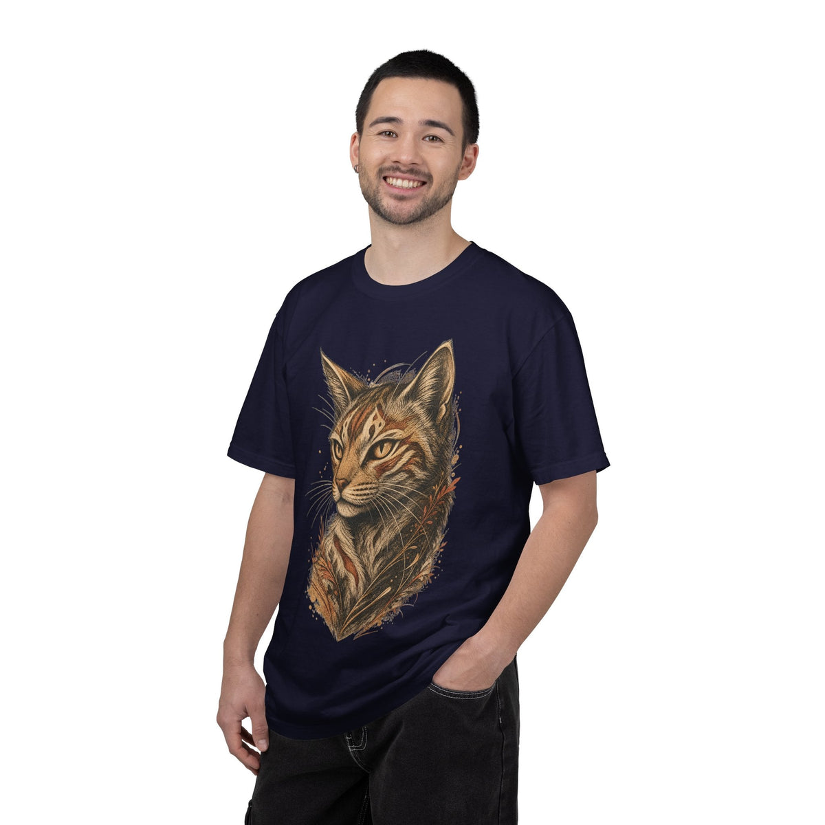 Cat Portrait T-Shirt — Realistic Tabby Illustration Tee