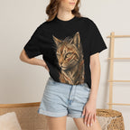Cat Portrait T-Shirt — Realistic Tabby Illustration Tee
