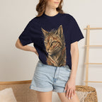 Cat Portrait T-Shirt — Realistic Tabby Illustration Tee