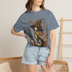 Witch Cat T‑Shirt — Autumn Witch Hat Cat Illustration