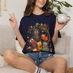 Cat Family Woodland Tee — Cute Autumn Cats Illustration T-Shirt