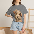 Happy Scruffy Dog T-Shirt — Cute Paw Print Portrait Tee