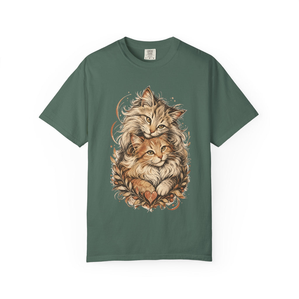 Cat Lovers Vintage Art T-Shirt — Cozy Fluffy Cats Illustration