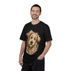 Happy Scruffy Dog T-Shirt — Cute Paw Print Portrait Tee