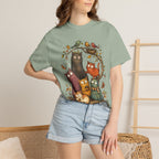Cat Family Woodland Tee — Cute Autumn Cats Illustration T-Shirt