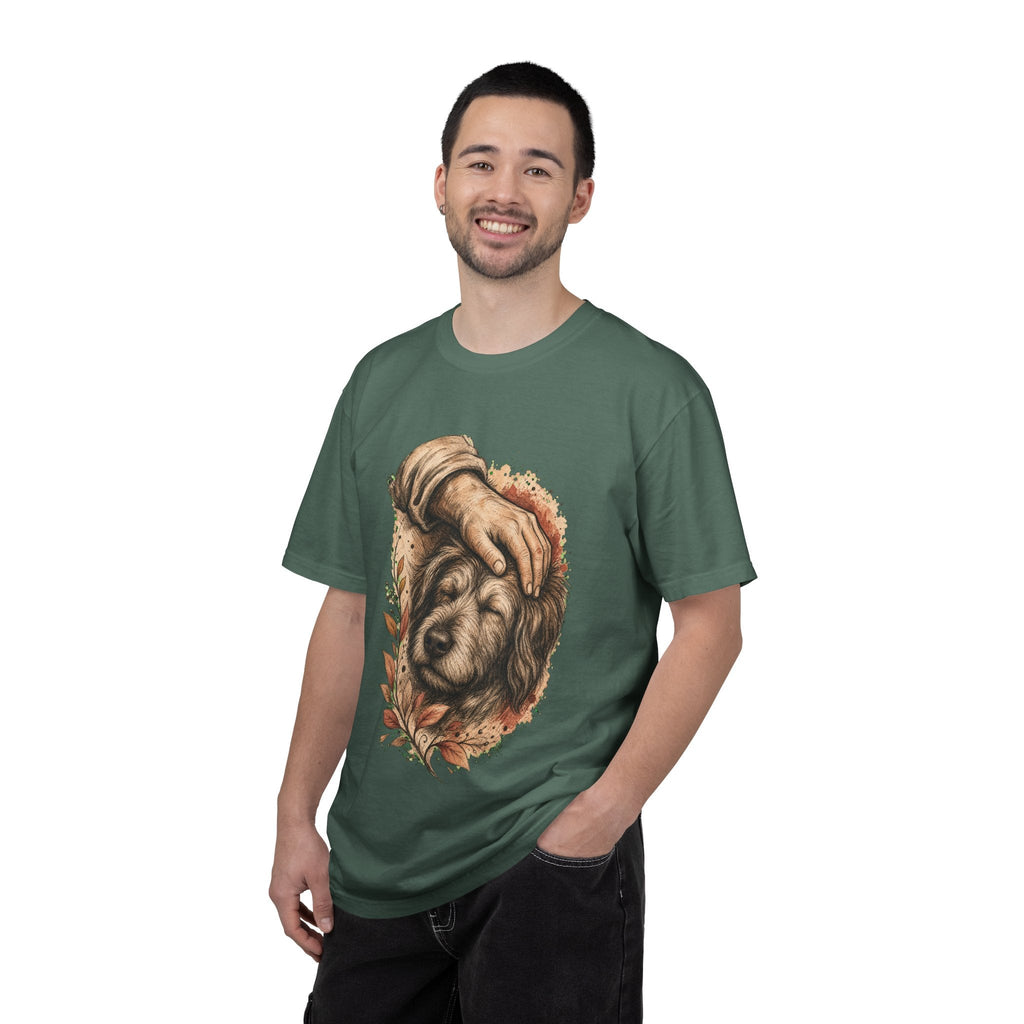 T-Shirt — Gentle Petting Rescue Dog Portrait Tee