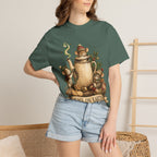 Peace on Earth Christmas T-Shirt — Vintage Holiday Tea & Mouse Illustration