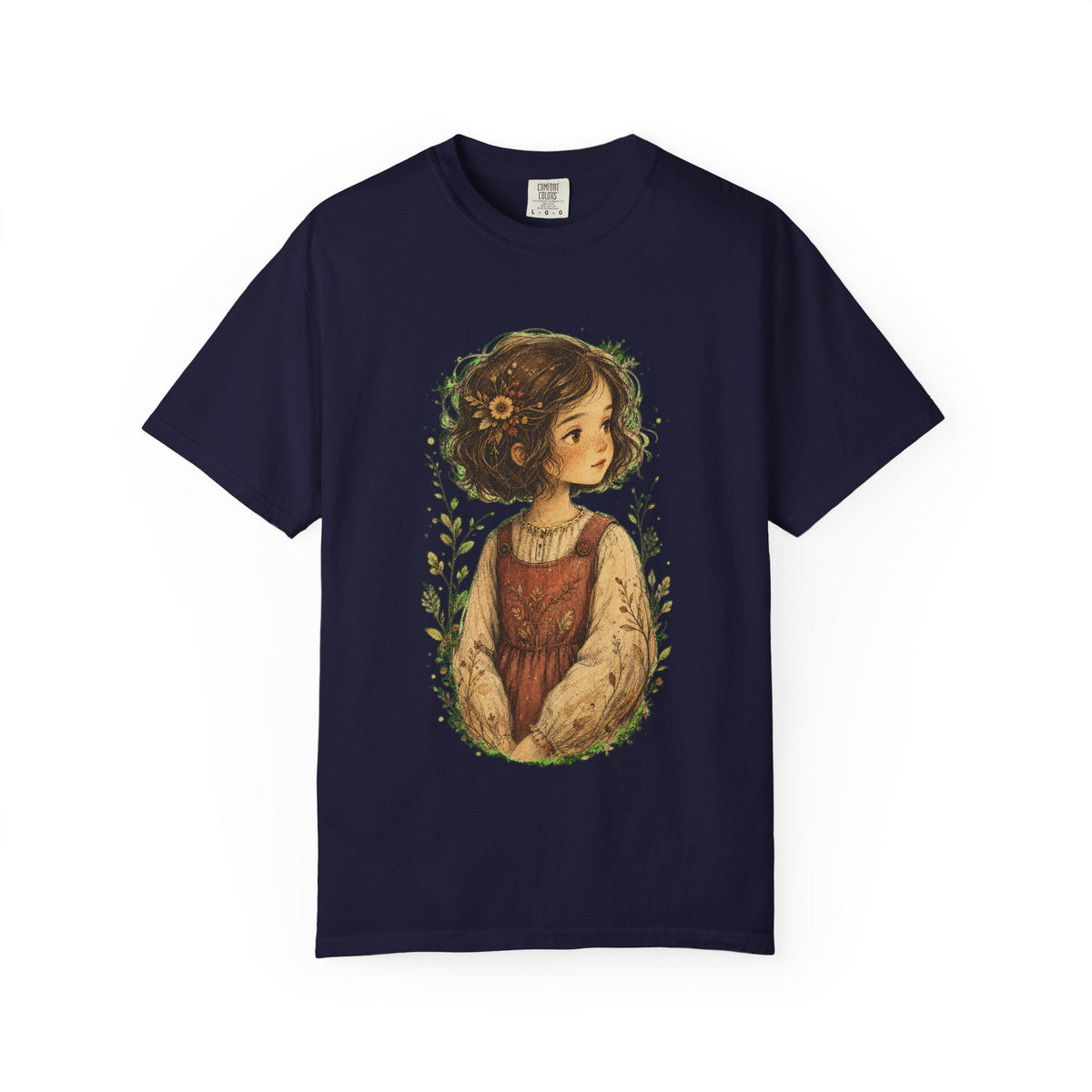 Vintage Cottagecore Girl Illustration T-Shirt