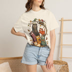 Cat Family Woodland Tee — Cute Autumn Cats Illustration T-Shirt
