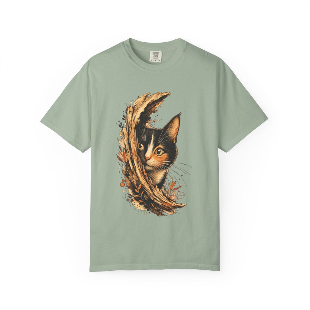 Cat Peek T-Shirt — Calico Cat Artistic Portrait Tee