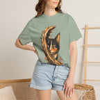 Cat Peek T-Shirt — Calico Cat Artistic Portrait Tee