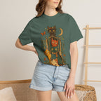 Cat Stack T-Shirt — Autumn Woodland Cats with Moon & Butterflies