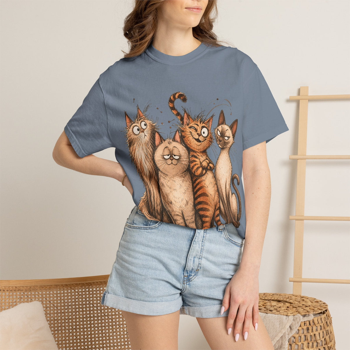 Cat Squad T-Shirt — Cute Cartoon Cat Family Graphic Tee