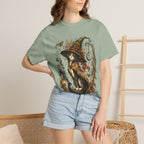 Witch Cat T‑Shirt — Autumn Witch Hat Cat Illustration