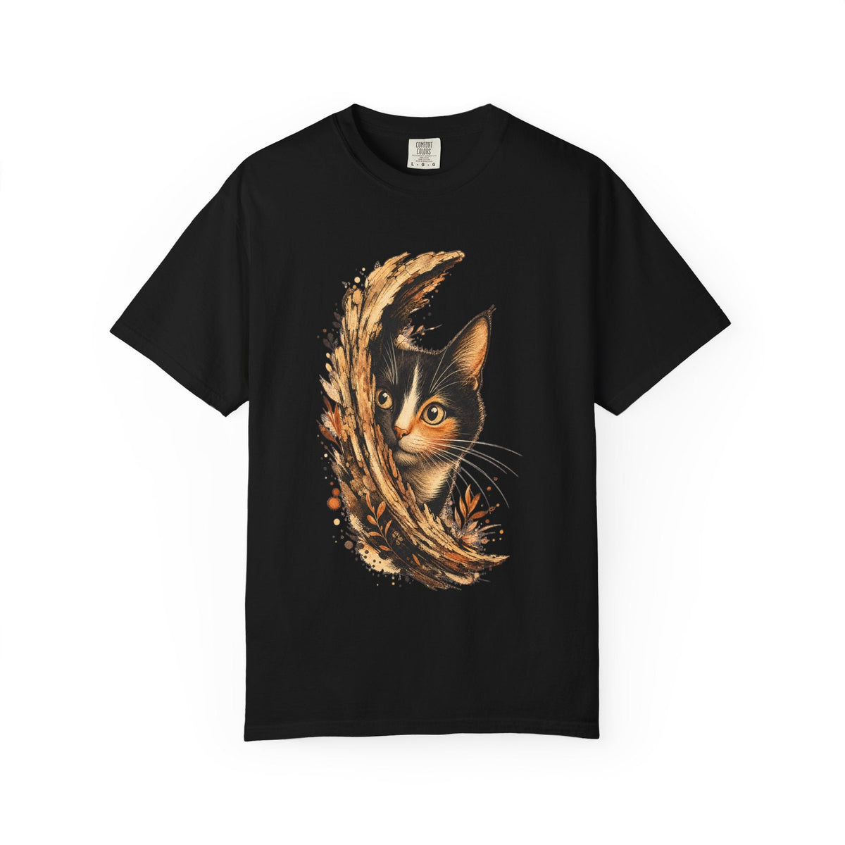 Cat Peek T-Shirt — Calico Cat Artistic Portrait Tee