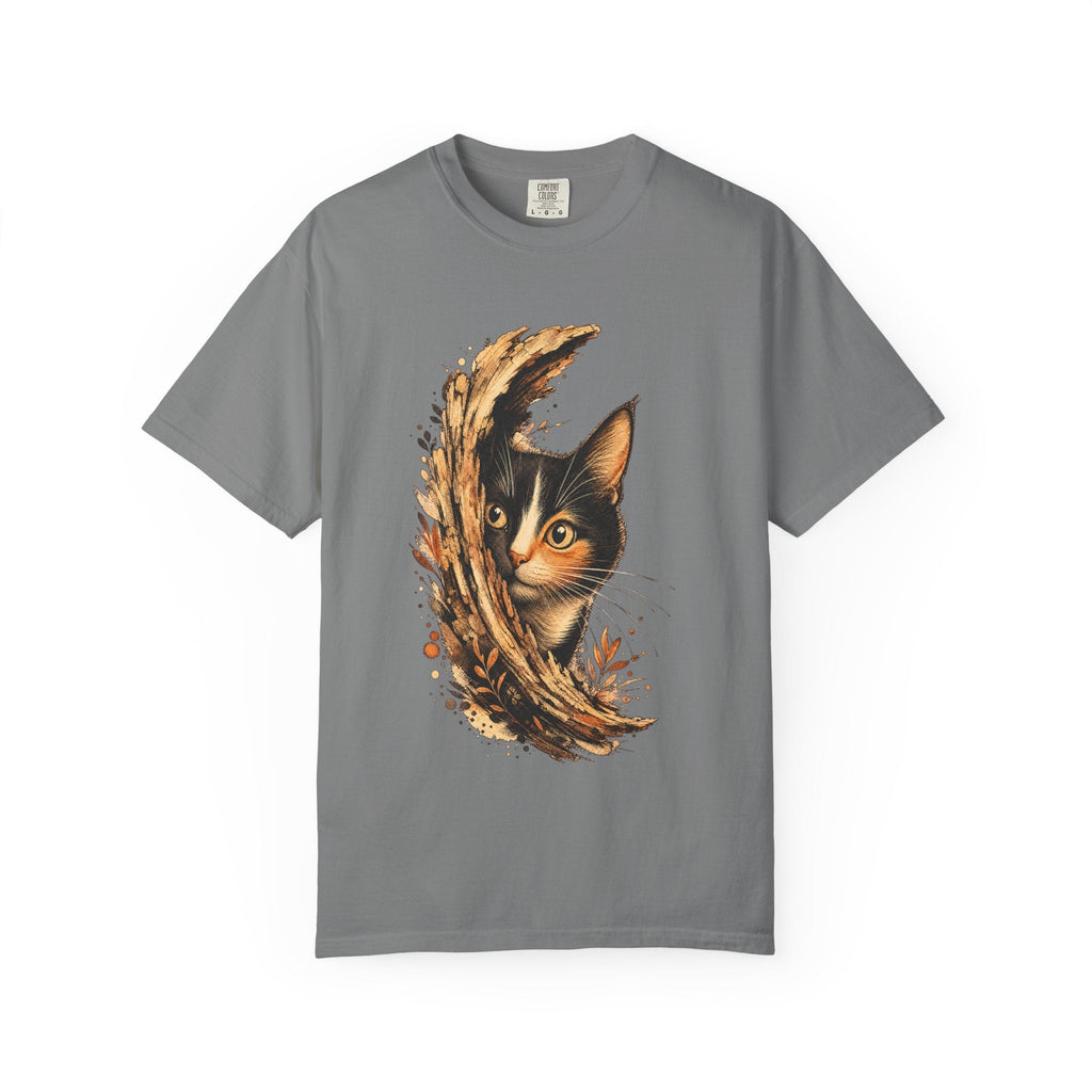 Cat Peek T-Shirt — Calico Cat Artistic Portrait Tee