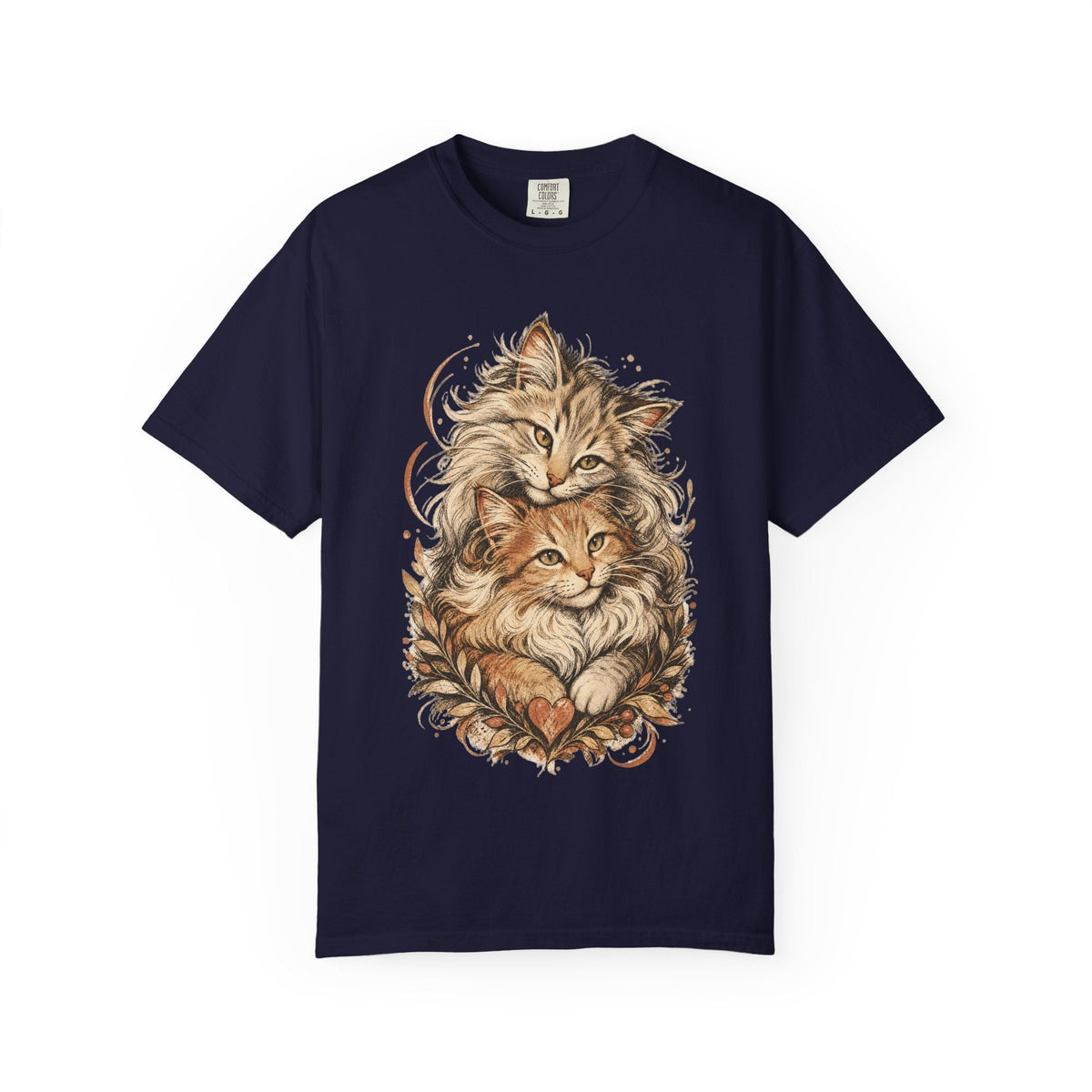 Cat Lovers Vintage Art T-Shirt — Cozy Fluffy Cats Illustration