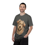 Happy Scruffy Dog T-Shirt — Cute Paw Print Portrait Tee