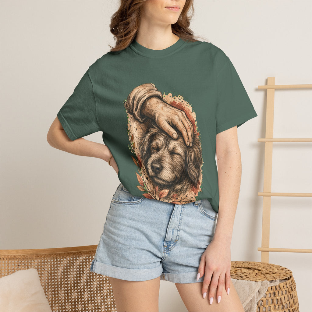 T-Shirt — Gentle Petting Rescue Dog Portrait Tee