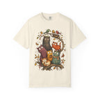 Cat Family Woodland Tee — Cute Autumn Cats Illustration T-Shirt