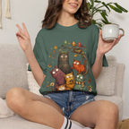 Cat Family Woodland Tee — Cute Autumn Cats Illustration T-Shirt