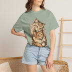 Cat Lovers Vintage Art T-Shirt — Cozy Fluffy Cats Illustration