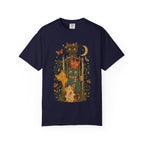 Cat Stack T-Shirt — Autumn Woodland Cats with Moon & Butterflies