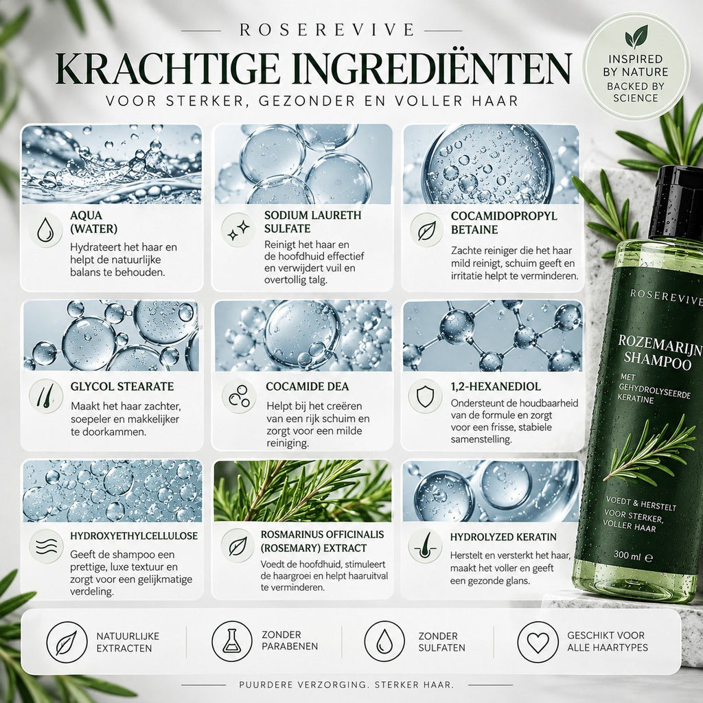 Roserevive™ | Rosemary Keratin Shampoo - 100 ml per fles