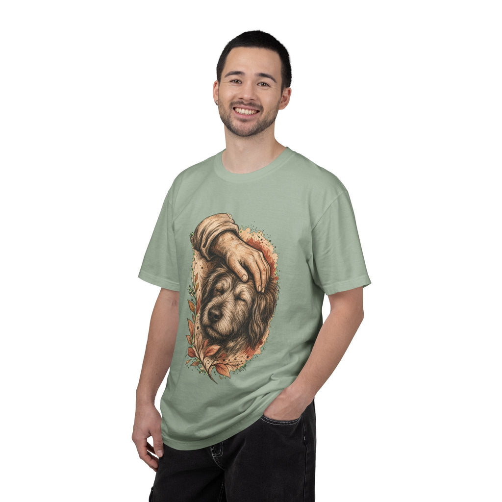 T-Shirt — Gentle Petting Rescue Dog Portrait Tee